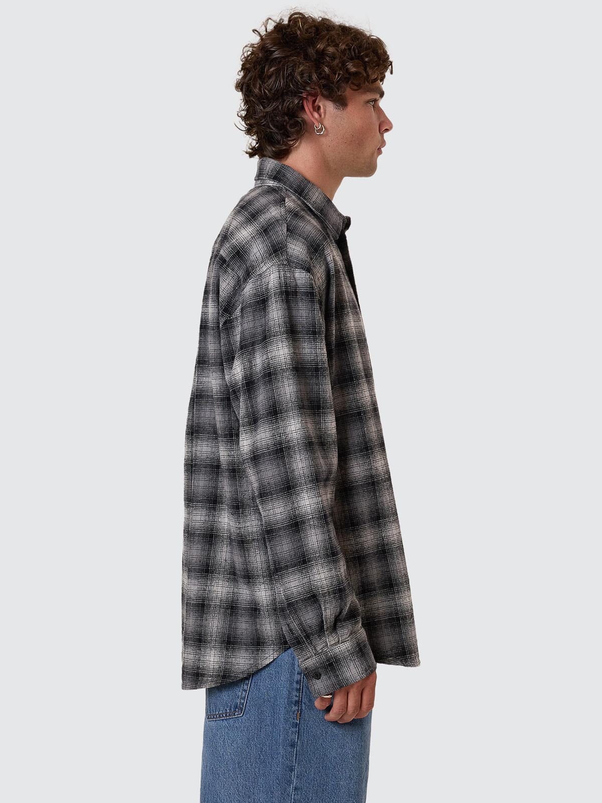 Barrio Long Sleeve Flannel Shirt - Black