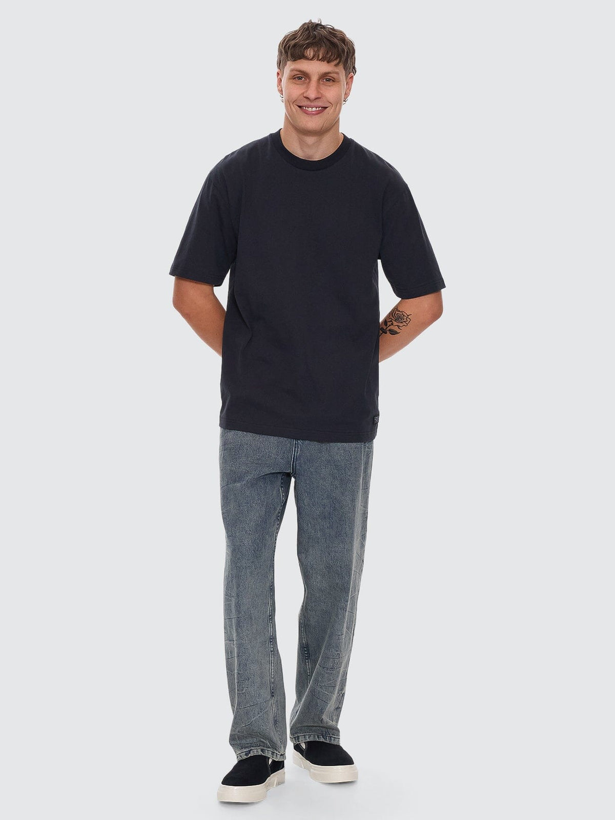 Vanished Big Slacker Baggy Pleat Denim Jean - Vanished Blue