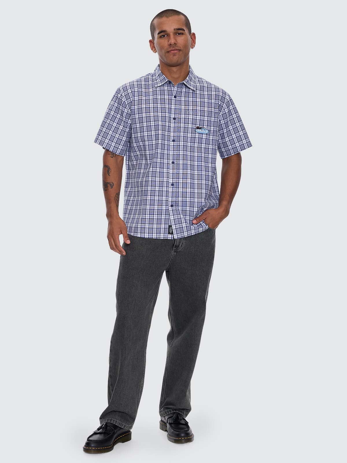 Trust In Us Short Sleeve Shirt - Twilight Blue