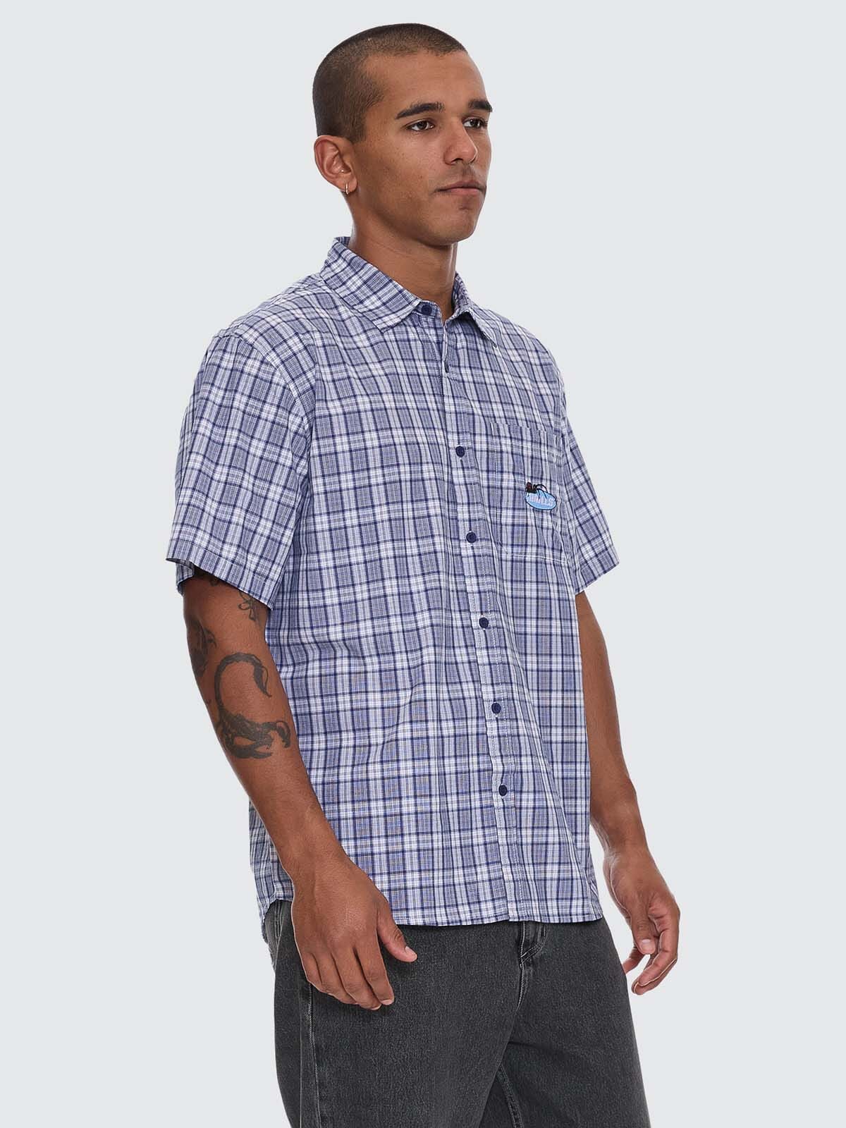 Trust In Us Short Sleeve Shirt - Twilight Blue