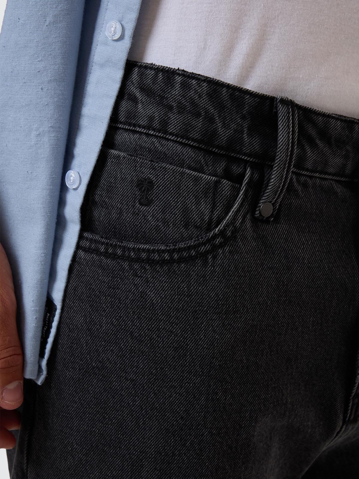 Chopped Straight Cropped Denim Jean - Ash Black