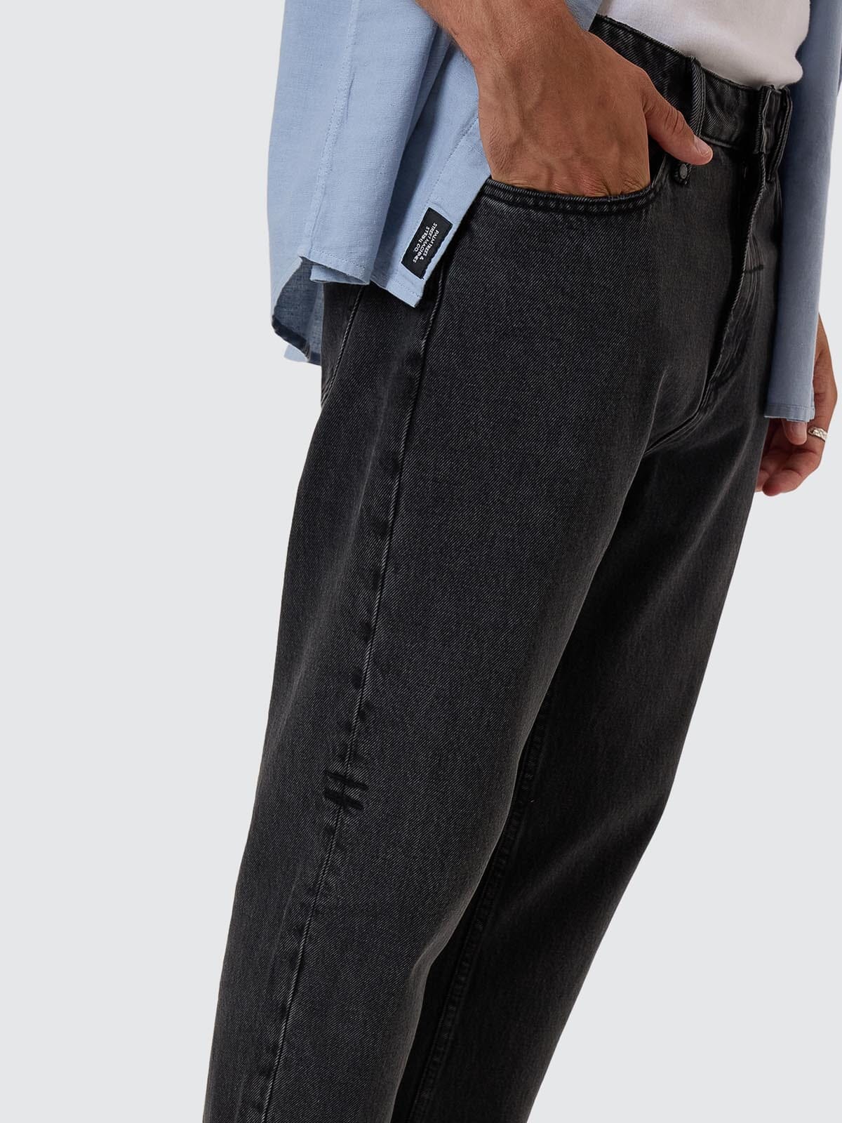 Chopped Straight Cropped Denim Jean - Ash Black