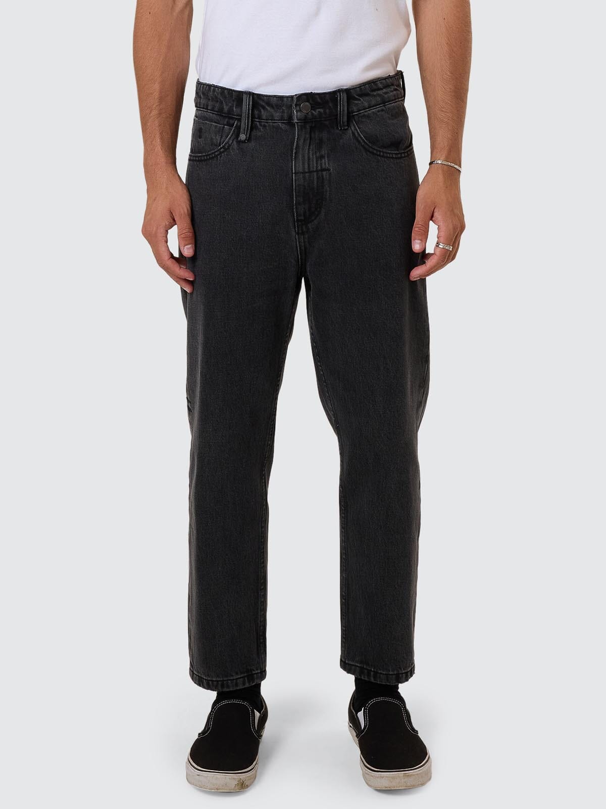 Chopped Straight Cropped Denim Jean - Ash Black