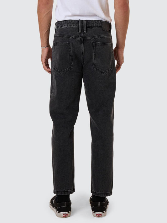 Chopped Straight Cropped Denim Jean - Ash Black