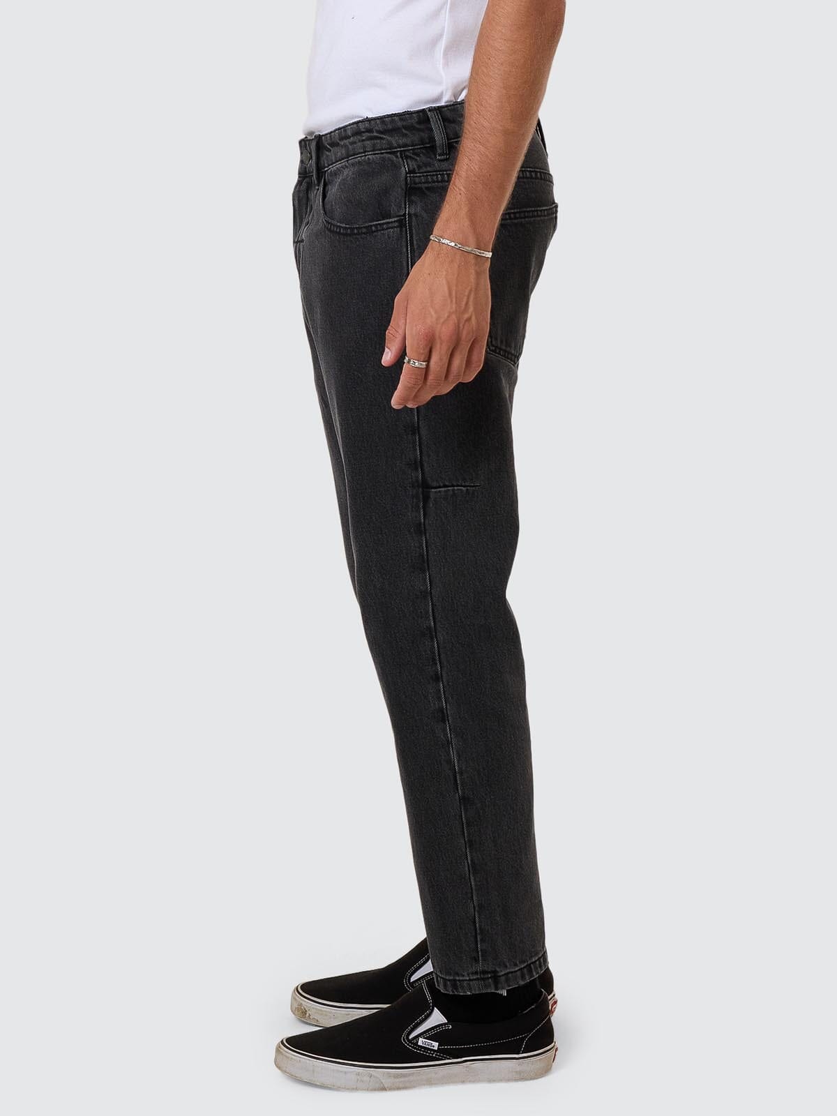 Chopped Straight Cropped Denim Jean - Ash Black