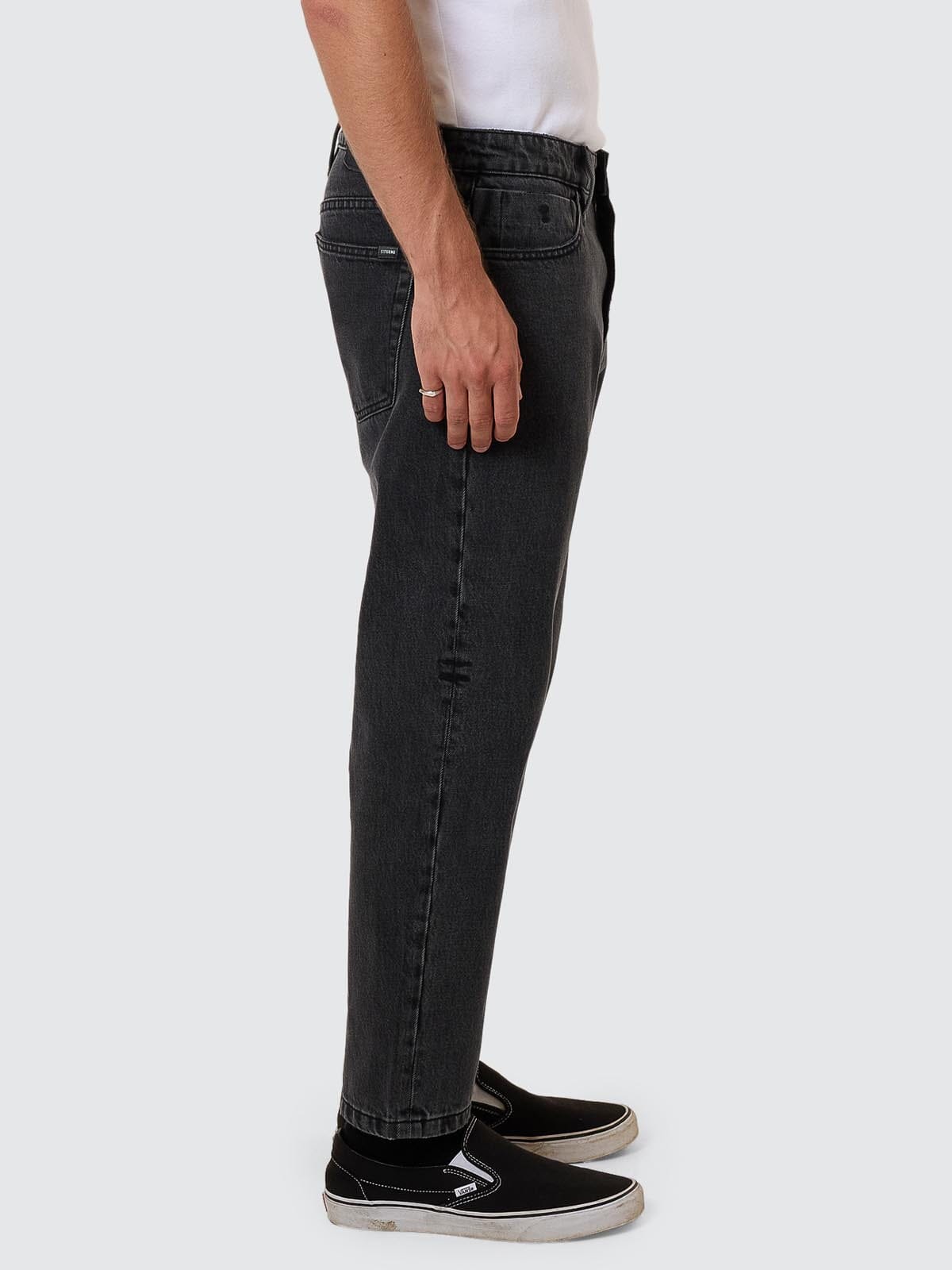 Chopped Straight Cropped Denim Jean - Ash Black