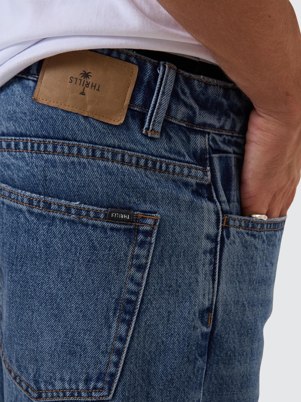 Chopped Straight Cropped Denim Jean - Stoned Blues