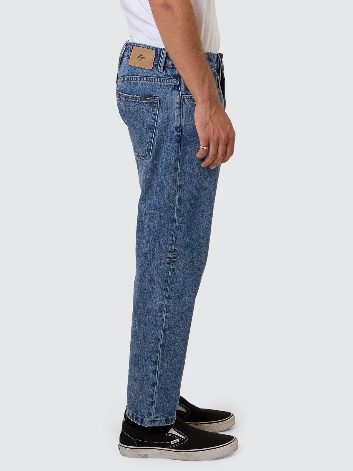 Chopped Straight Cropped Denim Jean - Stoned Blues