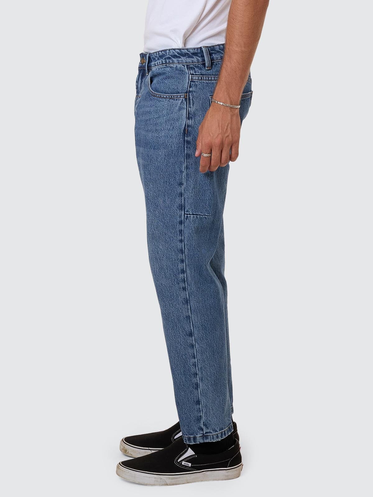 Chopped Straight Cropped Denim Jean - Stoned Blues