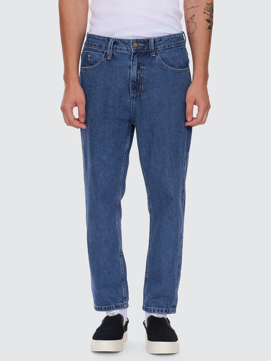Chopped Straight Cropped Denim Jean - Vintage Rinse Blue