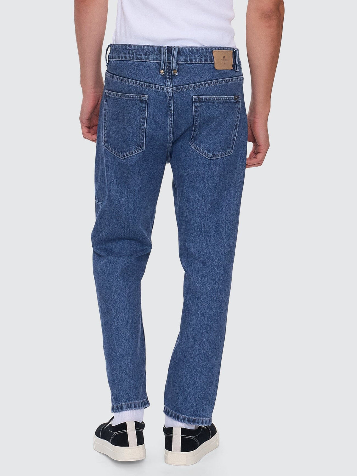 Chopped Straight Cropped Denim Jean - Vintage Rinse Blue