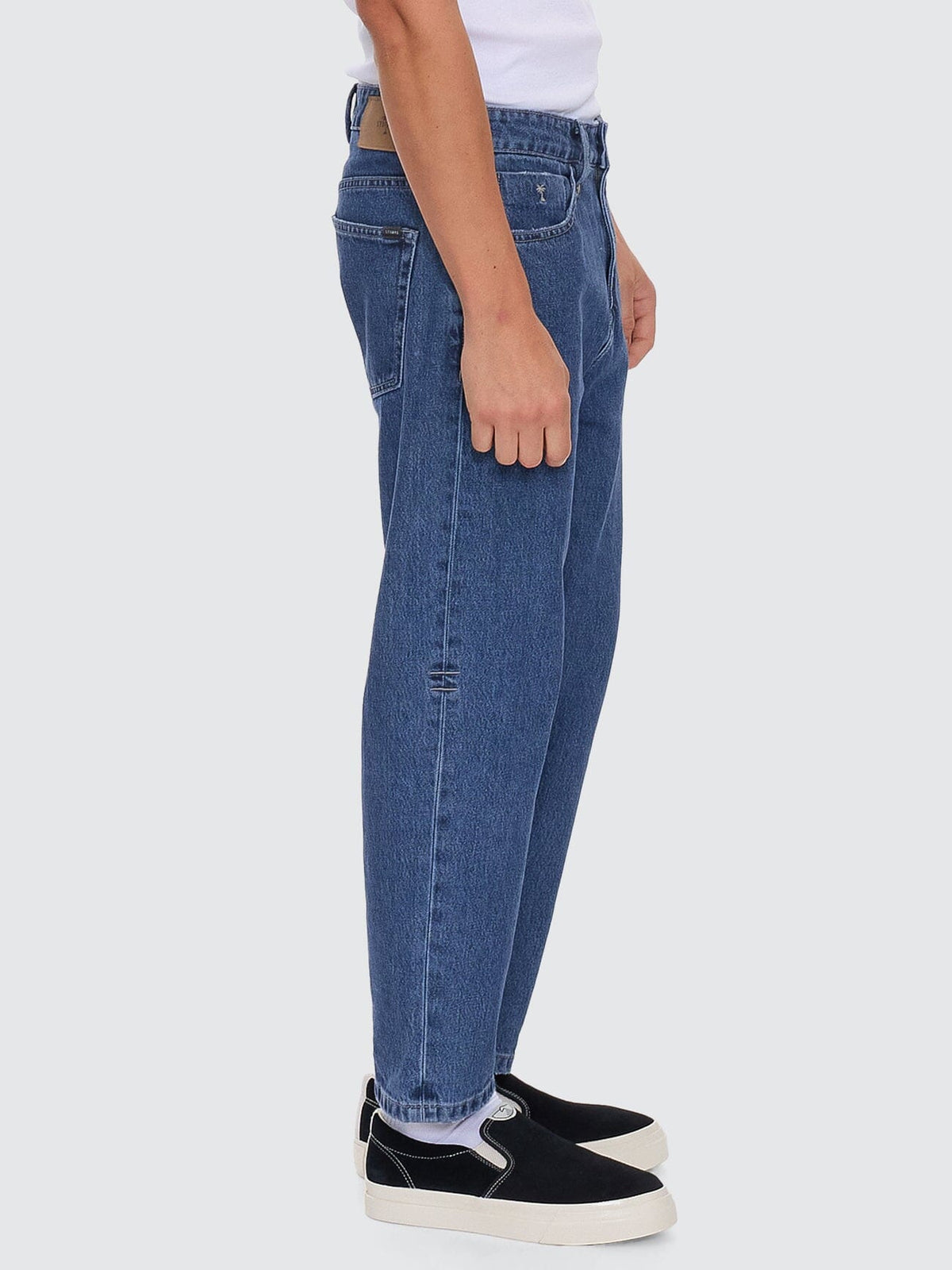 Chopped Straight Cropped Denim Jean - Vintage Rinse Blue