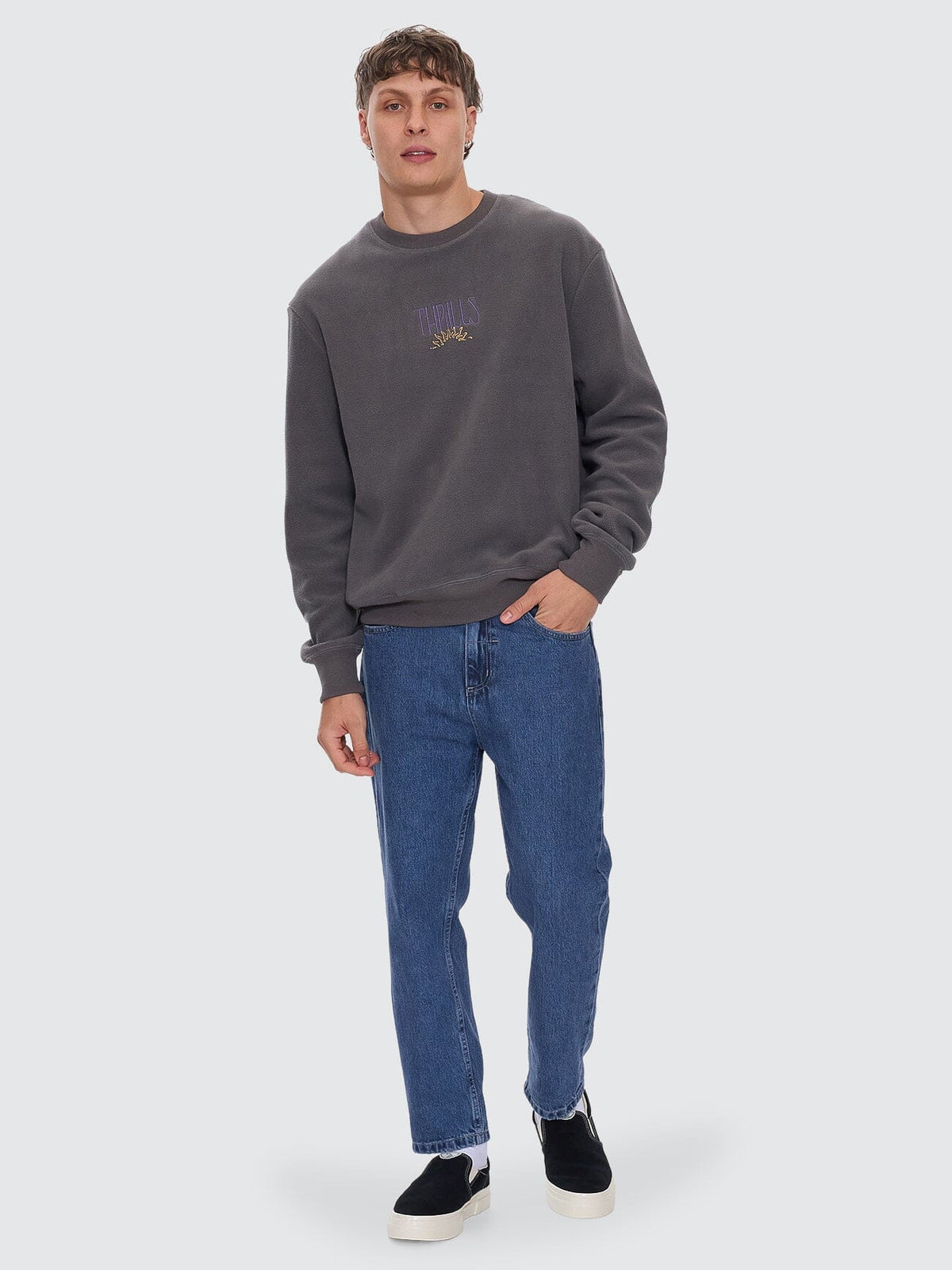 Chopped Straight Cropped Denim Jean - Vintage Rinse Blue