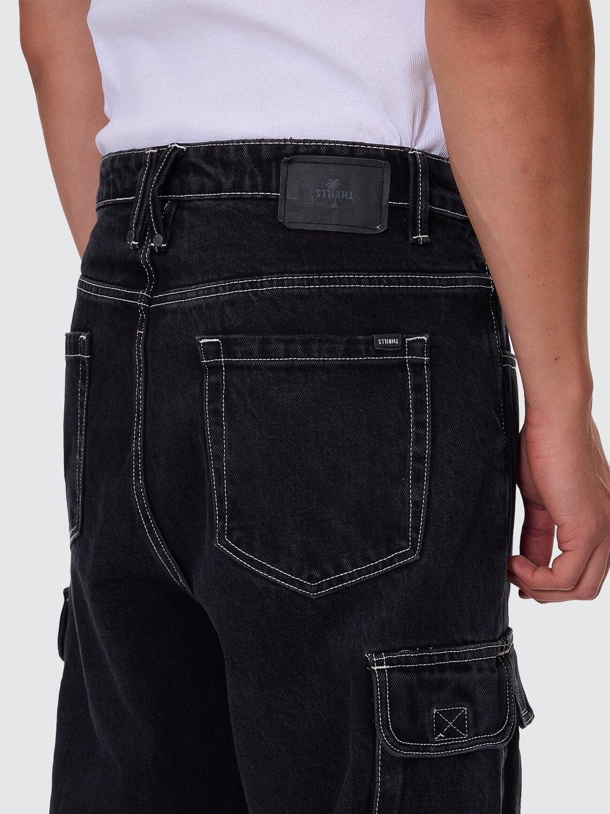 Big Slacker Baggy Denim Cargo Jean - Aged Black