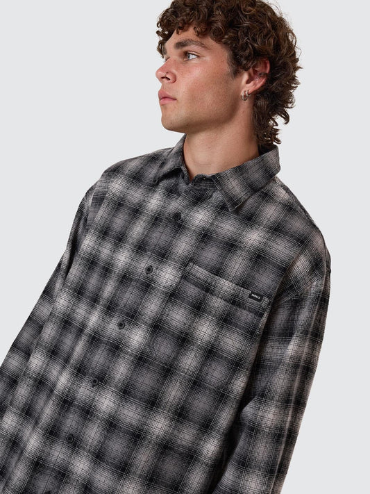 Barrio Long Sleeve Flannel Shirt - Black
