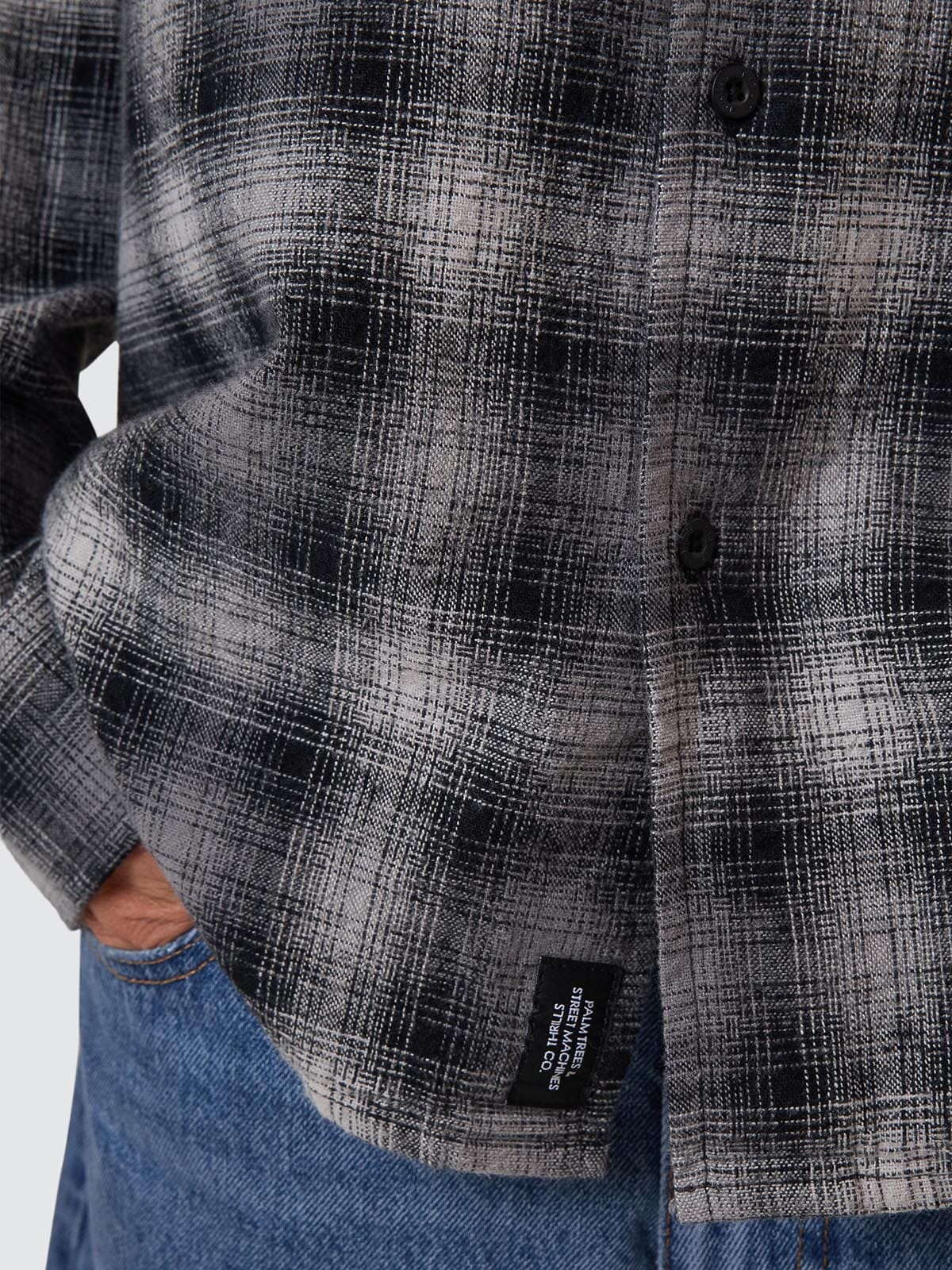 Barrio Long Sleeve Flannel Shirt - Black
