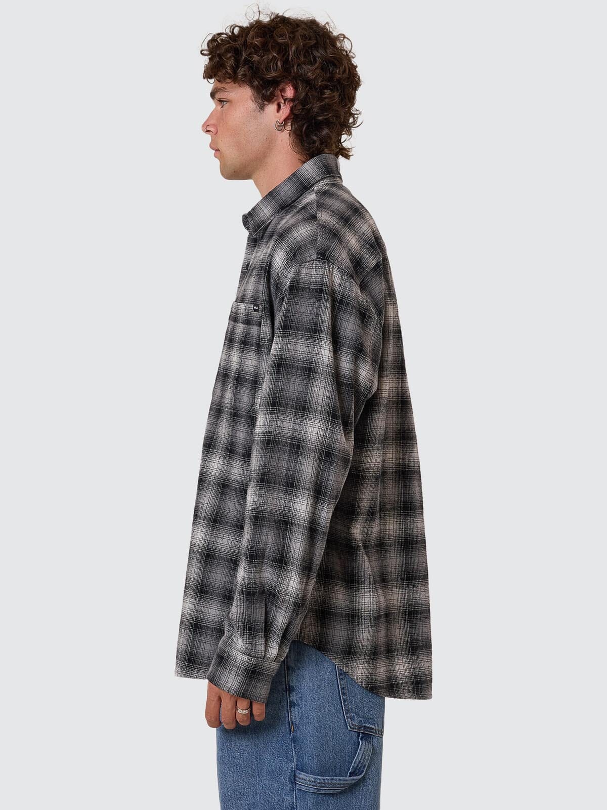 Barrio Long Sleeve Flannel Shirt - Black