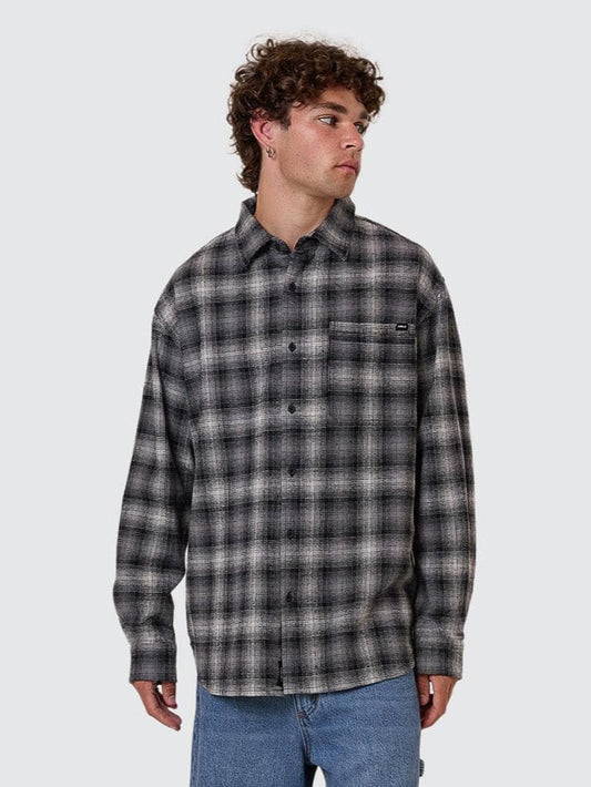 Barrio Long Sleeve Flannel Shirt - Black