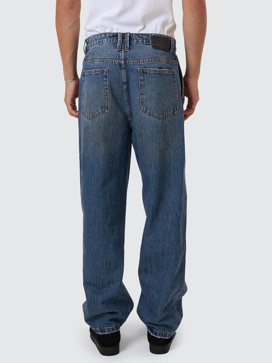 Big Slacker Pleat Denim Jean - Vanish Mid Blue