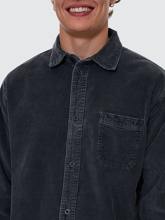 Thrills Union Cord Work Long Sleeve Shirt - Ebony