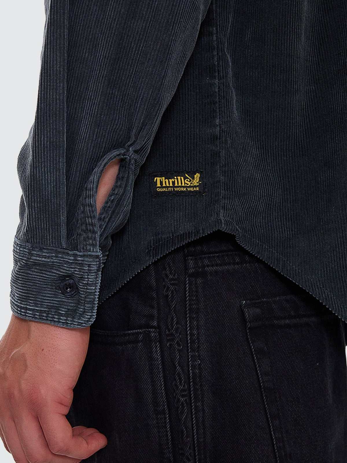 Thrills Union Cord Work Long Sleeve Shirt - Ebony