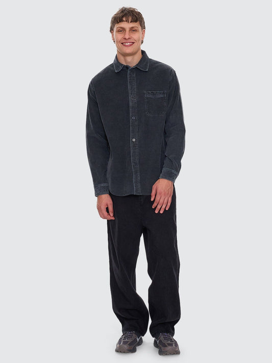 Thrills Union Cord Work Long Sleeve Shirt - Ebony