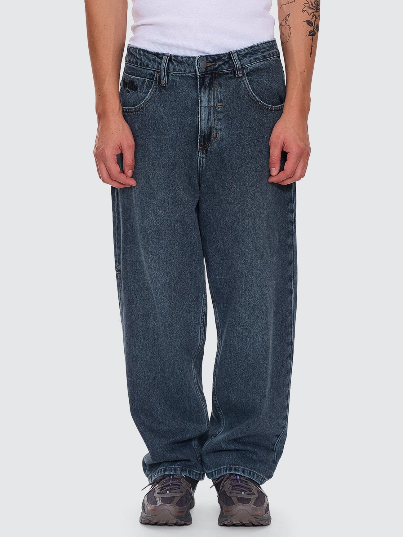 Lifted Spirits Big Slacker Baggy Denim Jean - Metal Blue