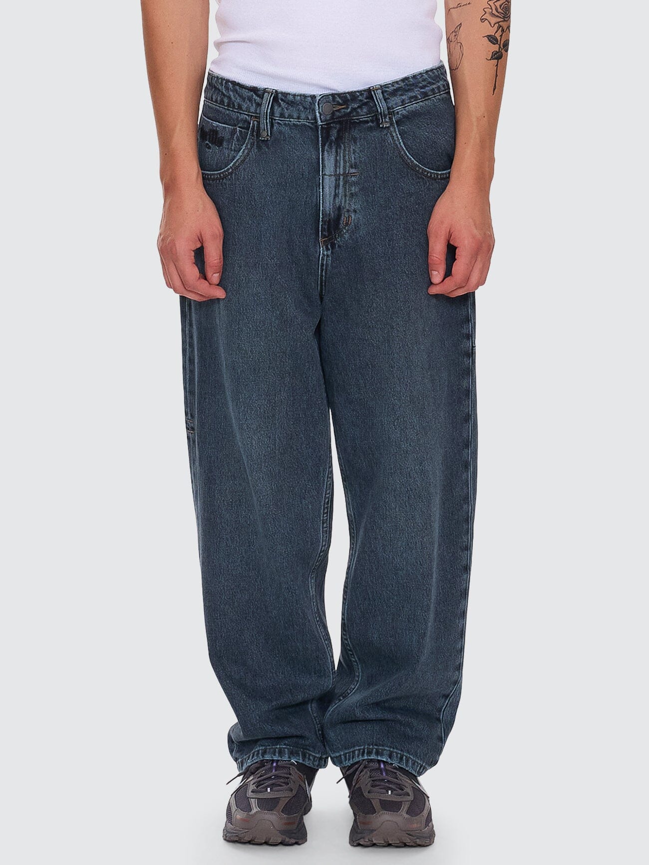 Lifted Spirits Big Slacker Baggy Denim Jean - Metal Blue