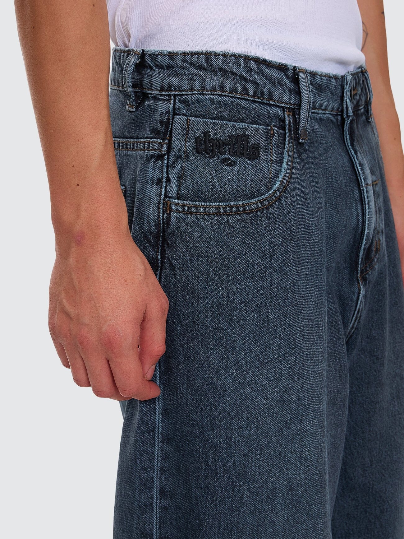 Lifted Spirits Big Slacker Baggy Denim Jean - Metal Blue