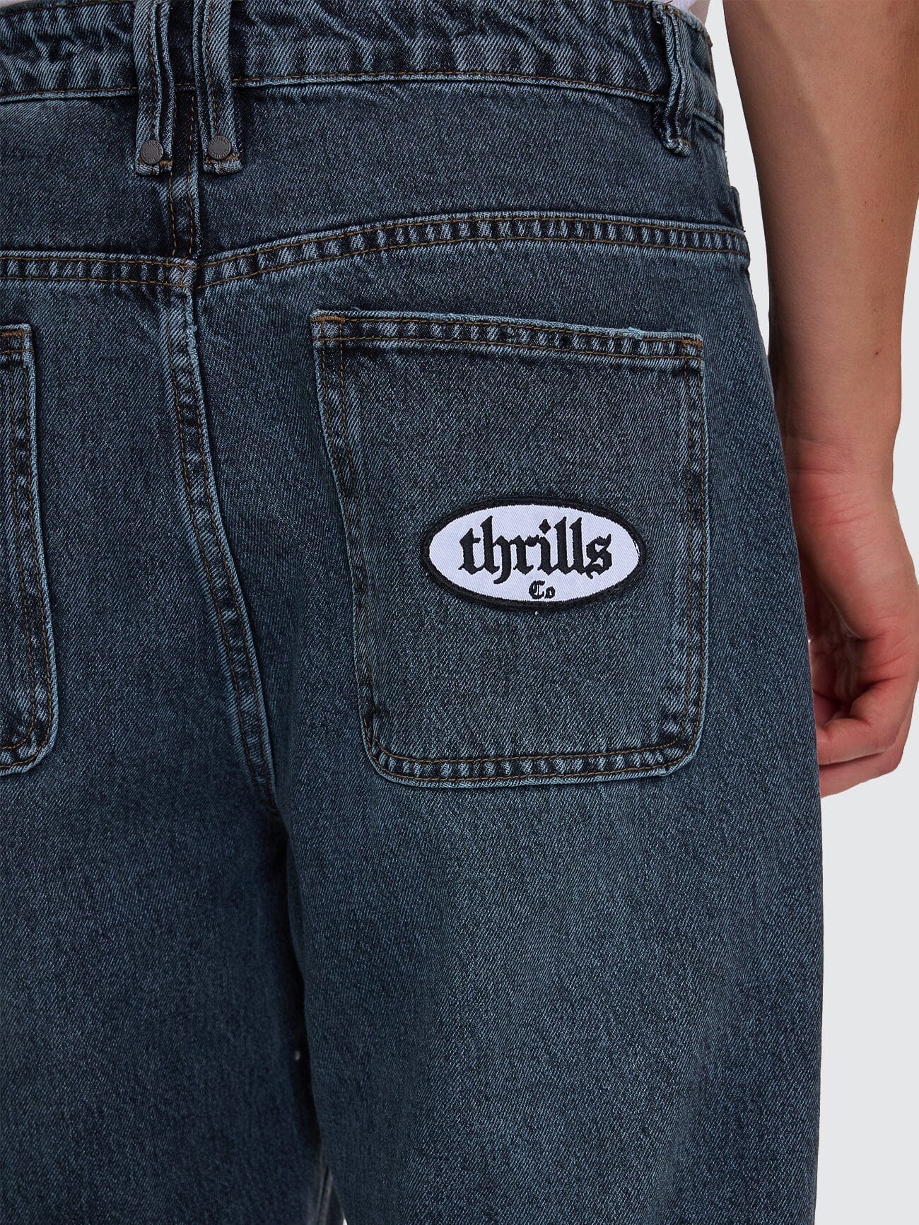 Lifted Spirits Big Slacker Baggy Denim Jean - Metal Blue
